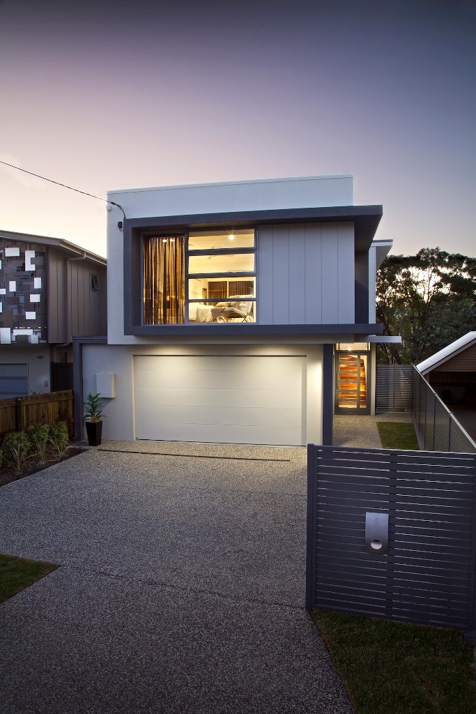 Enoggera New Build Double Garage modern entry floating 